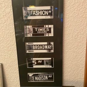Black Framed New York City Street Signs